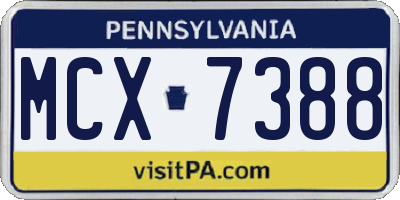 PA license plate MCX7388