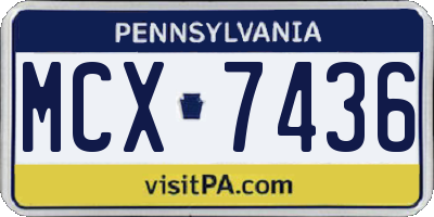 PA license plate MCX7436
