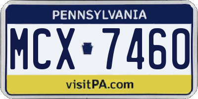 PA license plate MCX7460
