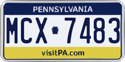 PA license plate MCX7483