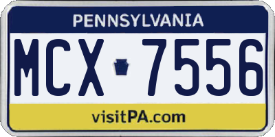 PA license plate MCX7556