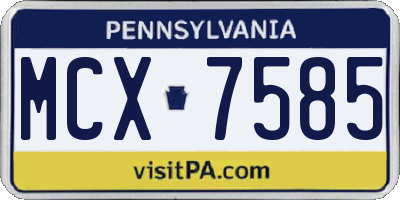 PA license plate MCX7585