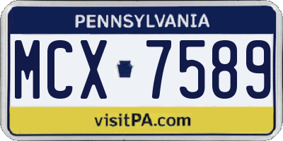PA license plate MCX7589