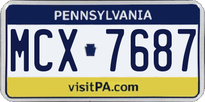 PA license plate MCX7687