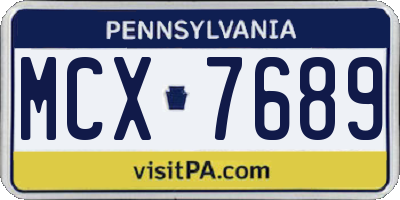 PA license plate MCX7689