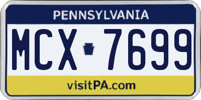 PA license plate MCX7699