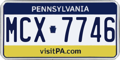 PA license plate MCX7746