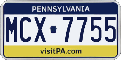 PA license plate MCX7755