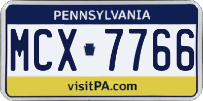 PA license plate MCX7766
