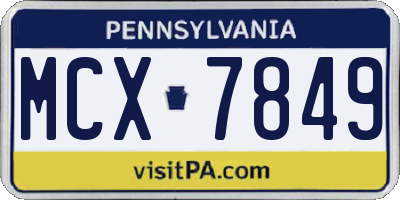 PA license plate MCX7849