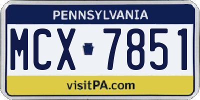 PA license plate MCX7851