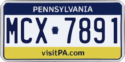 PA license plate MCX7891