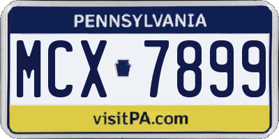 PA license plate MCX7899