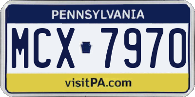 PA license plate MCX7970