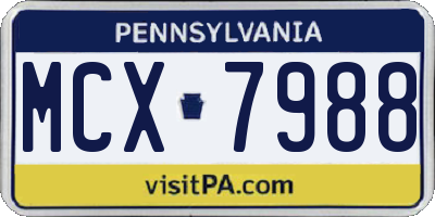 PA license plate MCX7988