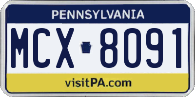 PA license plate MCX8091