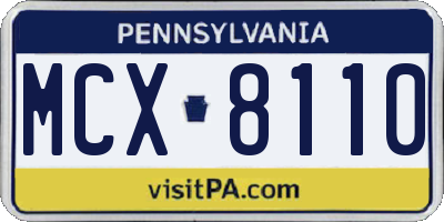 PA license plate MCX8110