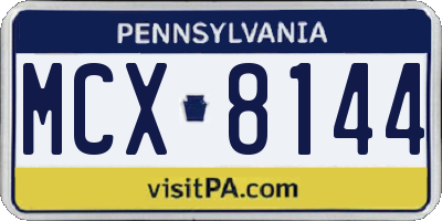 PA license plate MCX8144