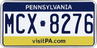 PA license plate MCX8276