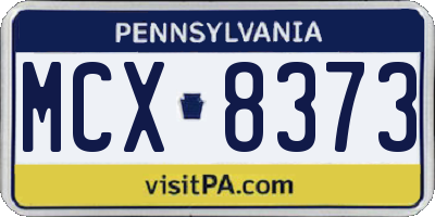 PA license plate MCX8373