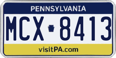 PA license plate MCX8413