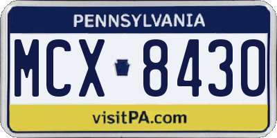 PA license plate MCX8430
