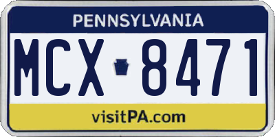 PA license plate MCX8471