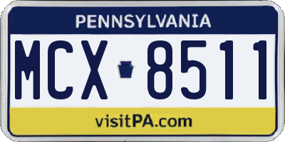PA license plate MCX8511