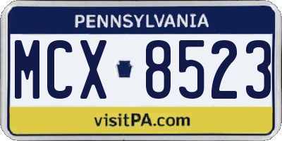 PA license plate MCX8523