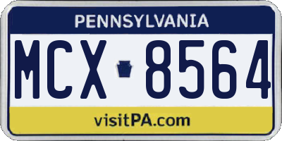 PA license plate MCX8564