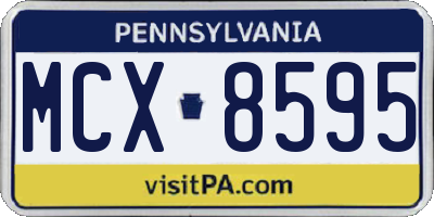 PA license plate MCX8595