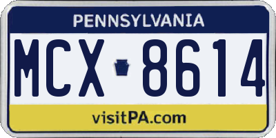 PA license plate MCX8614