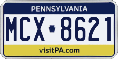 PA license plate MCX8621