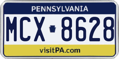 PA license plate MCX8628