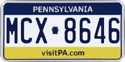 PA license plate MCX8646