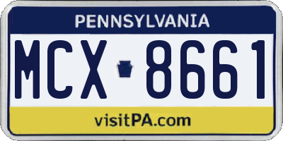 PA license plate MCX8661