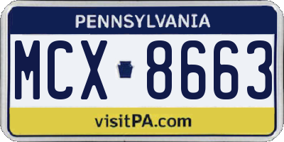 PA license plate MCX8663