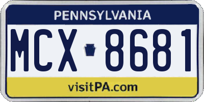 PA license plate MCX8681