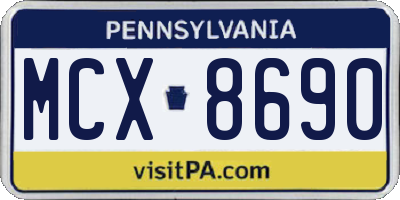 PA license plate MCX8690