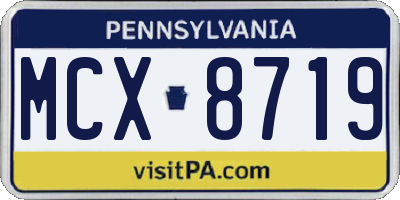 PA license plate MCX8719