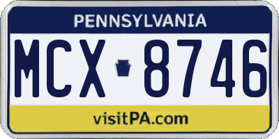 PA license plate MCX8746