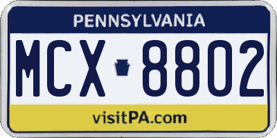 PA license plate MCX8802