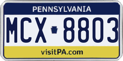 PA license plate MCX8803