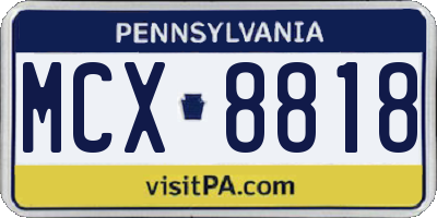 PA license plate MCX8818
