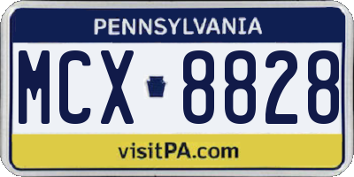PA license plate MCX8828