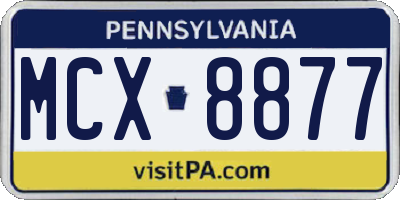 PA license plate MCX8877
