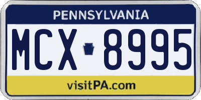 PA license plate MCX8995