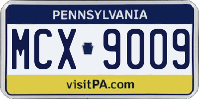 PA license plate MCX9009