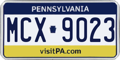 PA license plate MCX9023