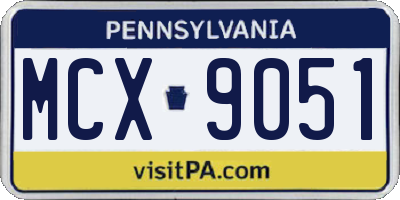 PA license plate MCX9051